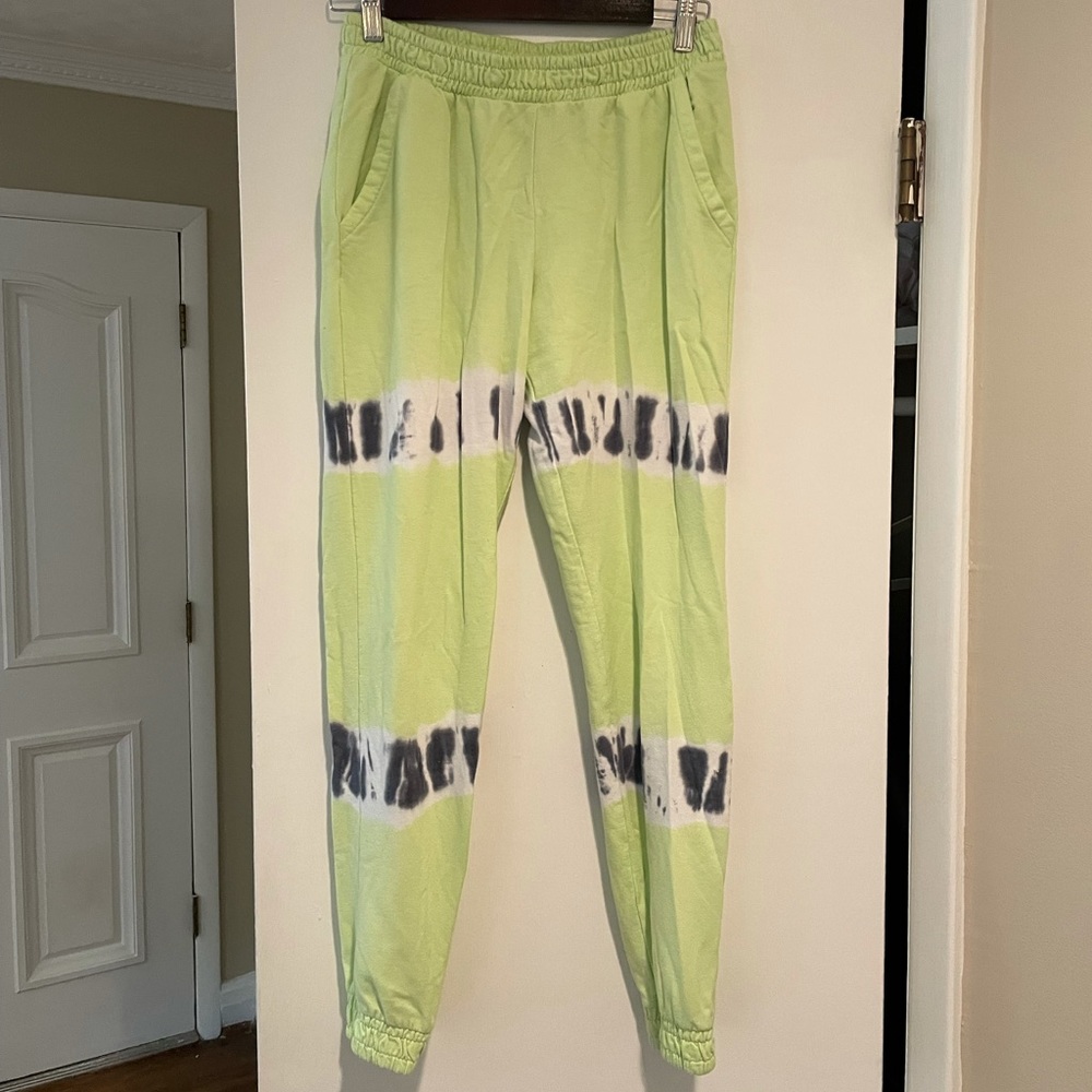 Grey and navy tie dye sweatpants
